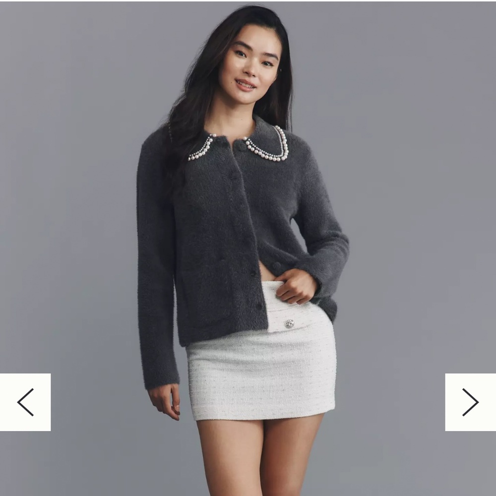 NVLT Pearl Collar Knit Jacket